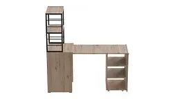 Стіл-тумба трансформер Смарт 4/1 з етажеркою Ferrum-decor 1430x1450x500 Чорний метал ДСП Дуб Сан-Марино 16 мм (FRD-105124) - мініатюра 2