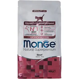 Сухий корм для кошенят Monge Natural Superpremium Monoprotein Kitten Beef з яловичиною 400 г