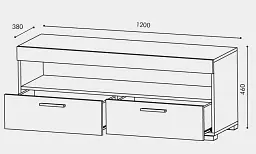 Тумба Еверест ТВ 1200 Британія 120х38х46 сонома + трюфель (EVR-2259) - мініатюра 5
