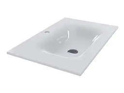 Умивальник Miraggio JESSEL 700 (0000750) Miramarble, Глянцевий, Накладний/Врізний, Білий