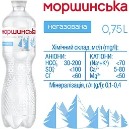 Упаковка мінеральної води Моршинська негазована 9 л (0.75 л x 12 шт.) - мініатюра 4