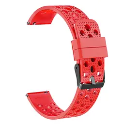 Браслет double для Samsung Gear Sport - червоний ширина кріплення 20мм силікон Watchbands (W39-5WB84742729) - мініатюра 2