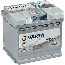 Автомобільний акумулятор Varta Silver Dynamic А9 AGM 6СТ- 50Ah АзЕ 540А (EN) 550901054 - мініатюра 2