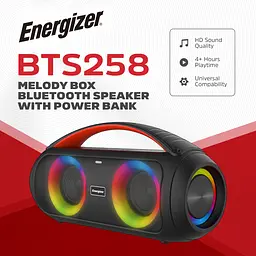Акустична система 1.0 Energizer 20Вт Bluetooth 5.3 TF/USB/AUX/FM/TWS/MIC, Dual 3” Drivers чорна - мініатюра 4