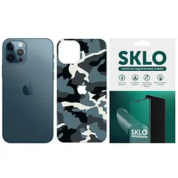 Захисна плівка SKLO Back (тил+лого) Camo для Apple iPhone 14 (6.1) Блакитний / Army Blue