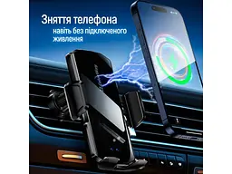 Автомобільний тримач для смартфона ColorWay FlameGrip Wireless Charger 15W Black (CW-CHAW070Q-BK) - мініатюра 7