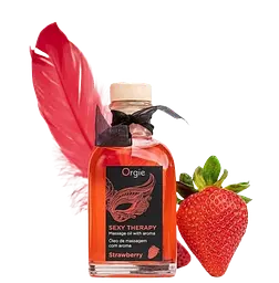 Масажна олія Orgie Lips Massage Kit Strawberry, полуниця, 100 мл