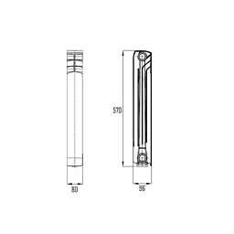Радіатор біметалічний Thermo Alliance Bi-Vulcan 500/96 1.76 кг (V50096B) - мініатюра 2