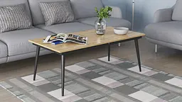 Стіл журнальний трансформер Dandi Small Ferrum-decor 45x120(160)x60 Чорний метал ДСП Дуб Артізан 16 мм (FRD-106792)