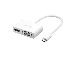 Мультипортовий адаптер UGREEN MM123 USB Type-C to HDMI VGA White (30843)