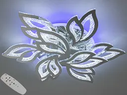 Люстра стельова LED Diasha 2455/6+3HR, 140W, 3200K-6500K, хром, сучасний стиль для дому