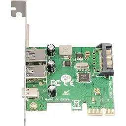Плата розширення Frime PCI-E x1 2xUSB 3.0 / 1xType-C чіп VL805 живлення SATA ECF-PCIEtoUSB007.LP