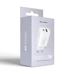 Мережевий зарядний пристрій ArmorStandart Poweraze 20W GaN Type-C + USB-A White (ARM87066) - мініатюра 5