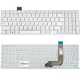 Клавіатура для ноутбука ASUS (X542 series) rus, white, без фрейма (оригінал) - мініатюра 2