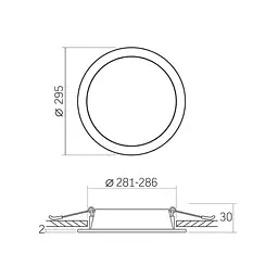 Вбудований світильник Videx LED Back круглий 26W 5000K (VL-DLBR-265) - мініатюра 4