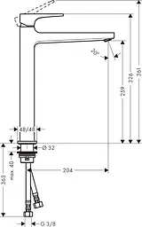 Змішувач Hansgrohe Metropol 260 для умивальника Matt Black 32512670 Чорний матовий - мініатюра 2