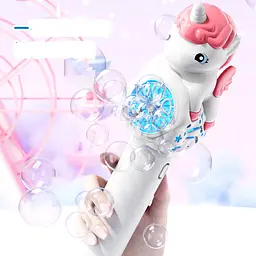 Пістолет з мильними бульбашками H055 Little Unicorn + bottle 50ml Pink - мініатюра 2
