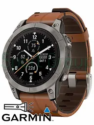 Смарт-годинник Garmin Fenix 7 Pro Sapphire Solar Titanium with Chestnut L. Band (010-02777-30)