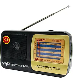 Міні радіо приймач чорний радіоприймач маленький FM/TV/AM/SW1-2 Kipo KB-308AC