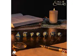 Набір кубиків Call of Cthulhu 7th Edition - Blue-green & Gold Dice Set (7 шт.) (SCTR22) - мініатюра 7