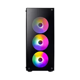 Корпус 1stPlayer V3-B-BK-4F1, Black, без БЖ, Midi Tower, ATX / Micro ATX / Mini ITX, 1xUSB 3.0 / 2xUSB 2.0, макс. CPU - 165 мм / VGA - 320 мм, 4x120 мм RGB, бічна панель із загартованого скла - мініатюра 2