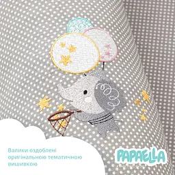 Бортик-валик у ліжечко Papaella Горошок захисний сірий (8-34533 горошок сірий) - мініатюра 8