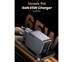 Зарядний пристрій Ugreen Nexode Pro 65 W 3-Port GaN Fast MacBook iPhone Charger X755 - мініатюра 8