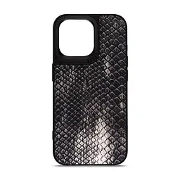 Кожаный чехол для Apple iPhone 14 Pro Max, Harder Lizard, черный, термополиуретан ТПУ + экокожа с имитацией кожи ящерицы, панель, защита корпуса, противоударный, микрофибра, рамка вокруг камеры, защита всего корпуса, (ARM76881)