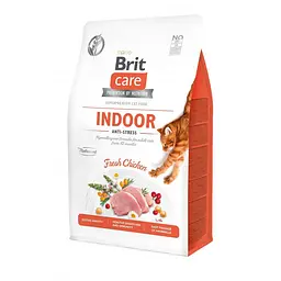 Сухий корм Brit Care Cat GF Indoor Anti-stress для кішок, які постійно живуть у приміщенні, курка 400 г (арт.171303)