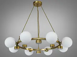 Елегантна підвісна люстра для кабінету Diasha LQ7131/8+8BR золота 80 см G9 LED 16-22 кв. м.