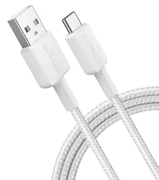 Кабель Anker 322 USB-A to USB-C - 1.8m Nylon White (6908156) - мініатюра 2