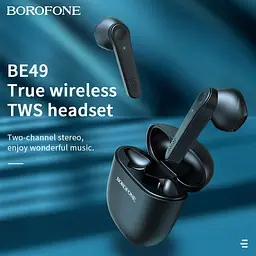 Bluetooth Стерео Гарнітура Borofone BE49 Serenity TWS Чорний - мініатюра 6
