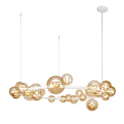 Люстра підвісна Levistella 918LP267-24 WH+BR — білий корпус, коричневі скляні кулі - мініатюра 2