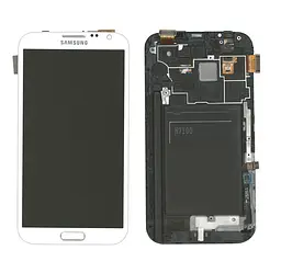 Матриця з тачскріном модуль Samsung Galaxy Note 2 GT-N7100 білий з рамкою