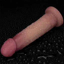Фалоімітатор - Sliding Skin Pro II Dual Layer Silicone Dong 9" Flesh - мініатюра 2