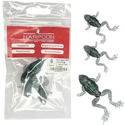 Силіконова приманка HARPOON "Crazy Frog" 2", 3" зелена блискітка (3шт/уп) плаваюча 006 прозора