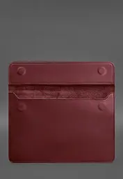 Шкіряний чохол-конверт BlankNote на магнітах для MacBook 14 Бордовий Crazy Horse - мініатюра 3