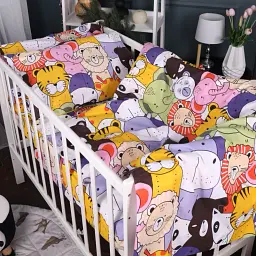 Простирадло MirSon Kids Time 17-0674 Rainbow Zoo бязь 150х200 см (2200010186109) - мініатюра 4