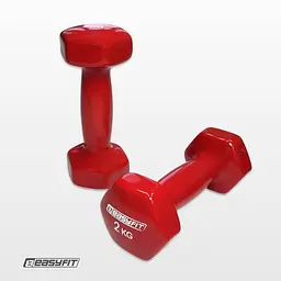 Гантель для фітнесу 2.0 кг EasyFit із вініловим покриттям червона - мініатюра 2