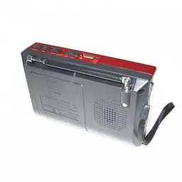 Радіоприймач на акумуляторі червоний стовпчик з радіо FM USB MicroSD Golon RX-6622 - мініатюра 5