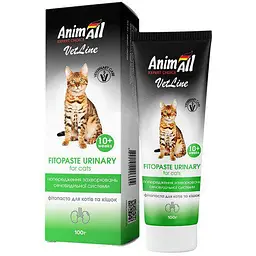 Фітопаста AnimAll VetLine Urinary для профілактики захворювань сечовидільної системи у котів, 100 г