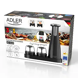 Набір подрібнювачів спецій 3 в 1 Adler AD 4449 black USB - мініатюра 7
