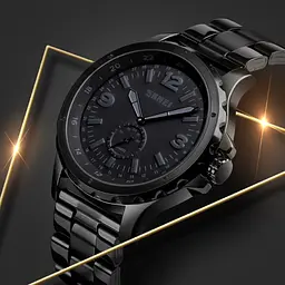 Класичний чоловічий годинник Skmei 1513 (black) - мініатюра 8