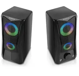 Колонки 2.0 Real-El S-107 Black, 2 x 3 Вт, USB, mini - jack 3.5 мм, RGB - підсвічування (EL121100017) - мініатюра 5