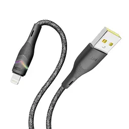Кабель для заряджання та обміну даними Yoki YK-RG24 RGB Series USB/Lightning 12W 2.4A/5V 1.2 м Чорний - мініатюра 6