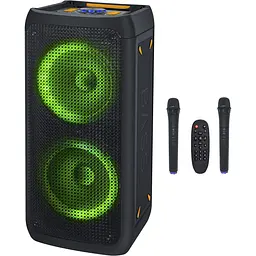 Портативна колонка BiG JB-300 Party BoomBox 150 Вт два радіомікрофони караоке - мініатюра 4