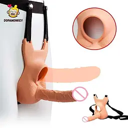 Фаллоімітатор на ремені Lovetoy Vibrating Unisex з вібрацією 13 см Чорний