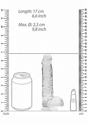 Фалоімітатор RealRock Crystal Clear 6” 17 см (прозорий) - мініатюра 3