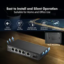 Ethernet-комутатор MokerLink 2.5G з 10G SFP, з 5 портами 2.5G Base-T, сумісними з 10/100/1000Mbps - мініатюра 5