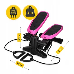 Степпер (міні-степпер) 4FIZJO Evo з еспандерами Black/Pink (P-5905973403870) - мініатюра 6